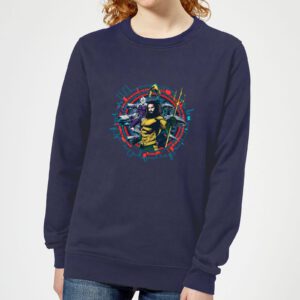 Aquaman Circular Portrait Damen Sweatshirt – Navy Blau – S – Marineblau