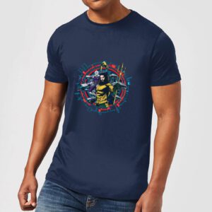 Aquaman Circular Portrait Herren T-Shirt – Navy Blau – S