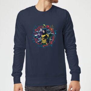 Aquaman Circular Portrait Sweatshirt – Navy Blau – S – Marineblau