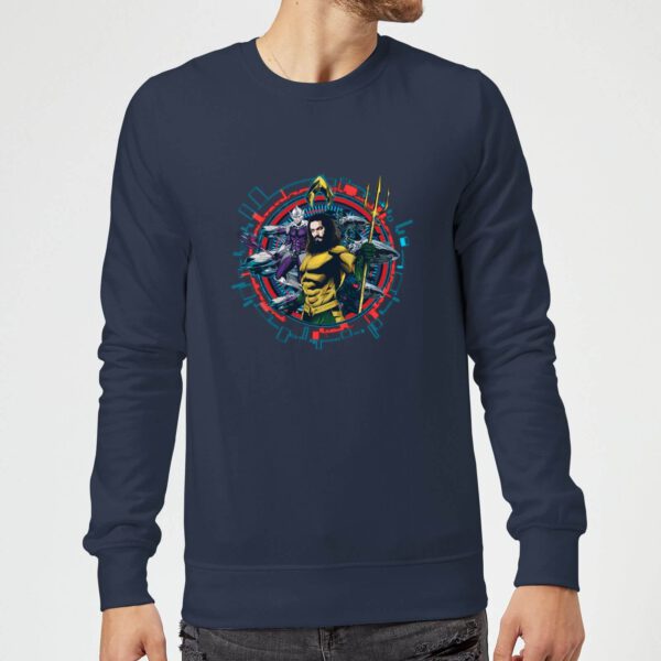 Aquaman Circular Portrait Sweatshirt - Navy Blau - S - Marineblau