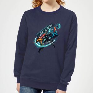 Aquaman Fight For Justice Damen Sweatshirt – Navy Blau – S – Marineblau