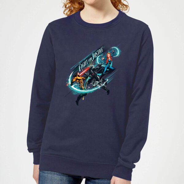 Aquaman Fight For Justice Damen Sweatshirt - Navy Blau - S - Marineblau