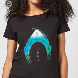 Aquaman Mera Logo Damen T-Shirt – Schwarz – S