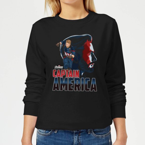 Avengers Captain America Damen Pullover - Schwarz - XS - Schwarz