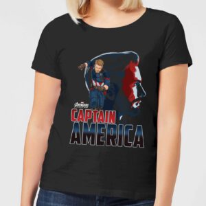Avengers Captain America Damen T-Shirt - Schwarz - S
