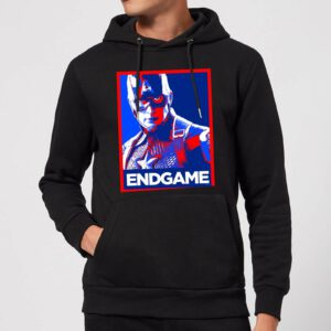 Avengers Endgame Captain America Poster Hoodie – Black – XL