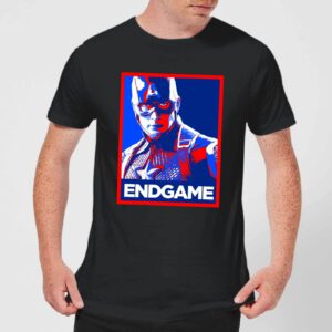 Avengers Endgame Captain America Poster Men’s T-Shirt – Black – XS