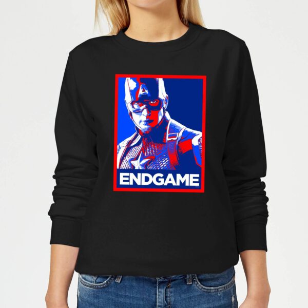 Avengers Endgame Captain America Poster Women's Sweatshirt - Black - L - Schwarz