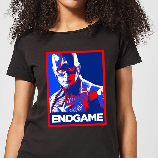 Avengers Endgame Captain America Poster Women's T-Shirt - Black - S - Schwarz
