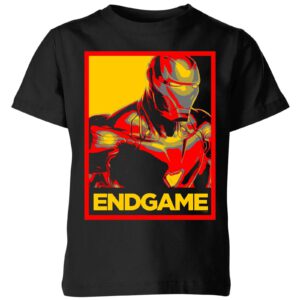 Avengers Endgame Iron Man Poster Kids‘ T-Shirt – Black – 3-4 Jahre