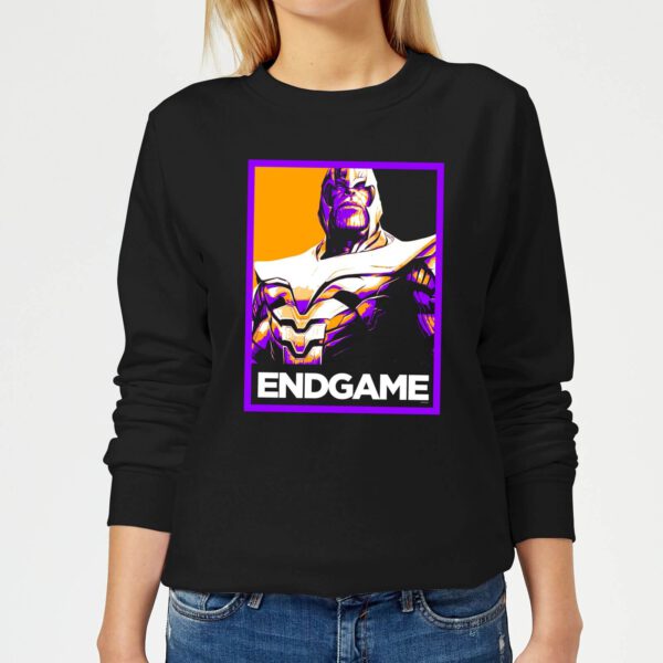 Avengers Endgame Thanos Poster Women's Sweatshirt - Black - L - Schwarz