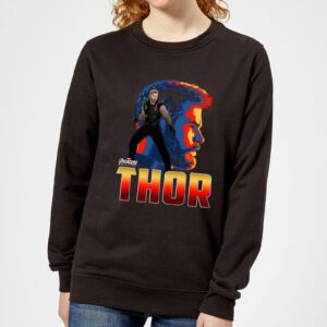 Avengers Thor Damen Pullover – Schwarz – XS – Schwarz