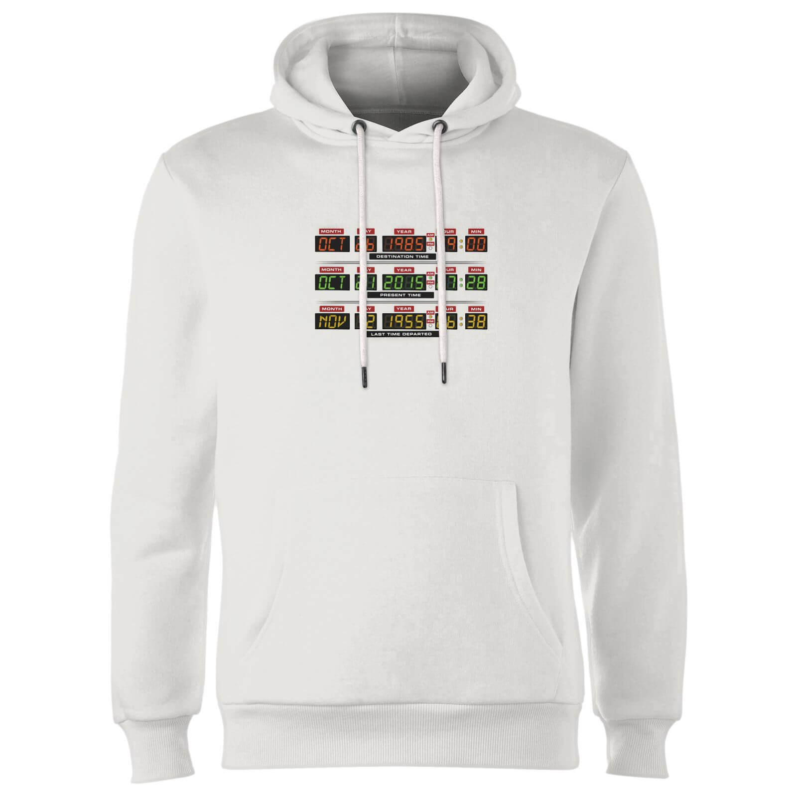 Back To The Future Destination Clock Hoodie – White – S – Weiß