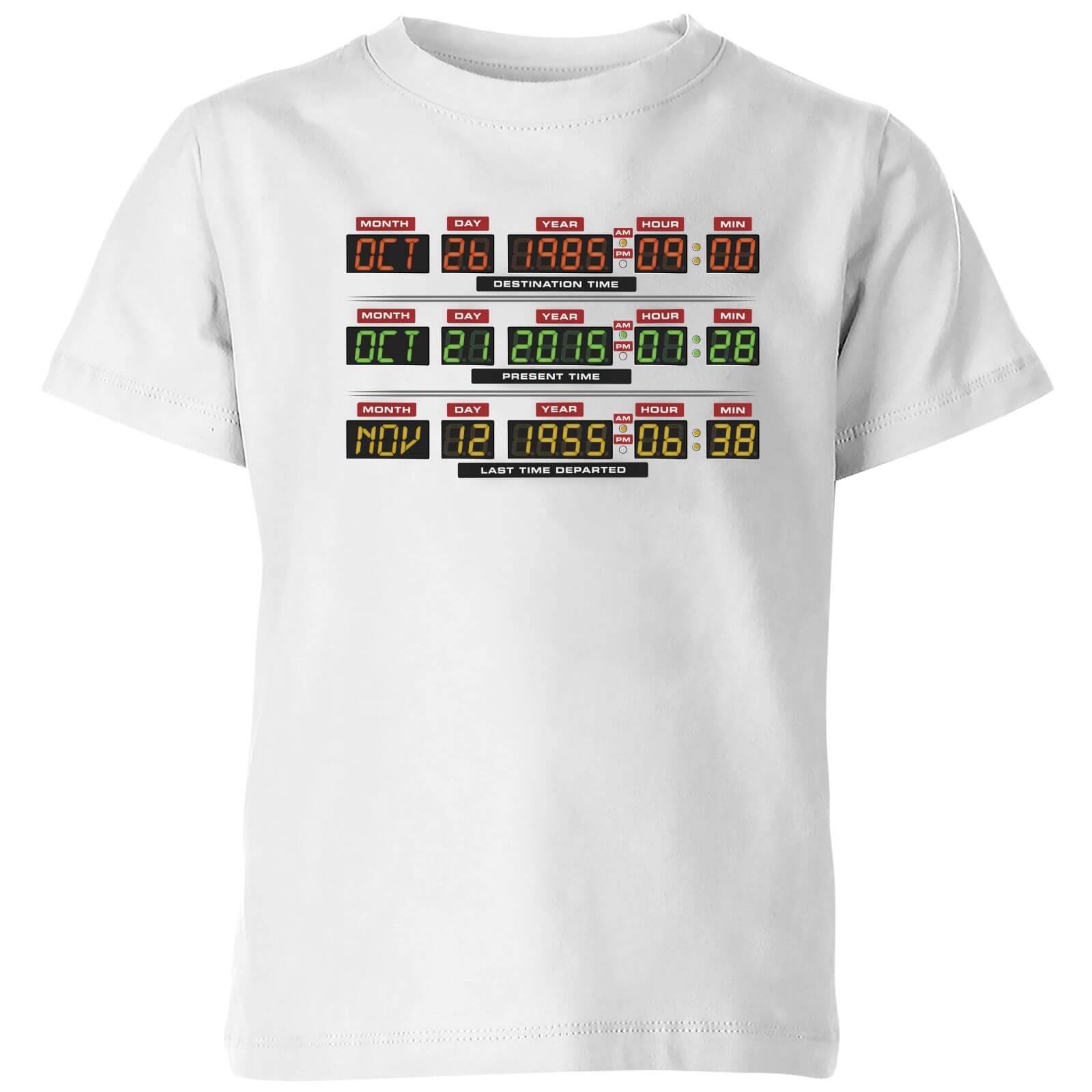 Back To The Future Destination Clock Kids‘ T-Shirt – White – 3-4 Jahre – Weiß