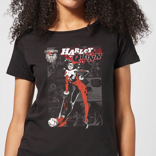 Batman Harley Quinn Comic Page Damen T-Shirt - Schwarz - S