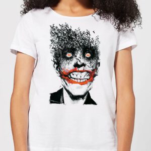 Batman Joker Face Of Bats Damen T-Shirt – Weiß – S