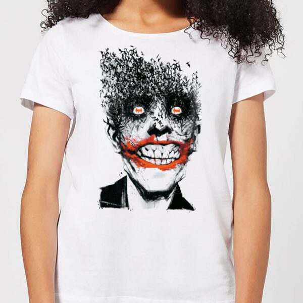 Batman Joker Face Of Bats Damen T-Shirt - Weiß - S