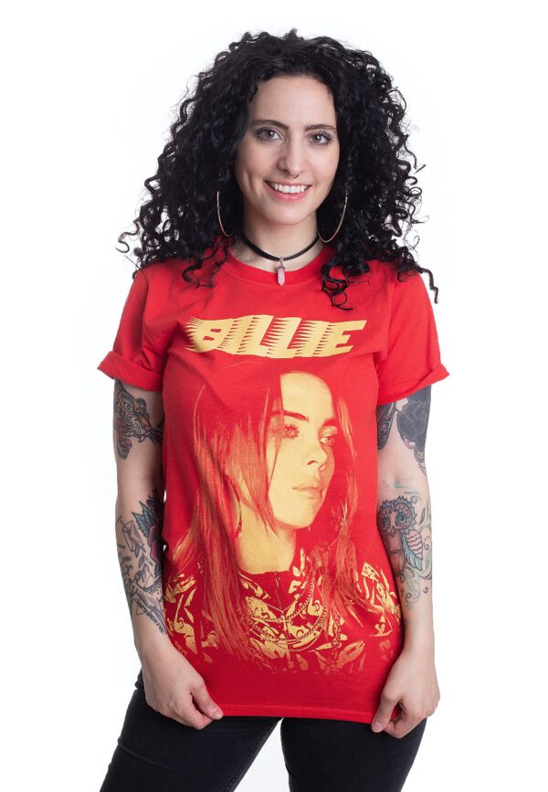 Billie Eilish - Racer Logo Jumbo Red - - T-Shirts