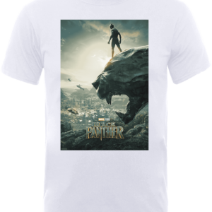 Black Panther Poster T-Shirt – Weiß – S – Weiß