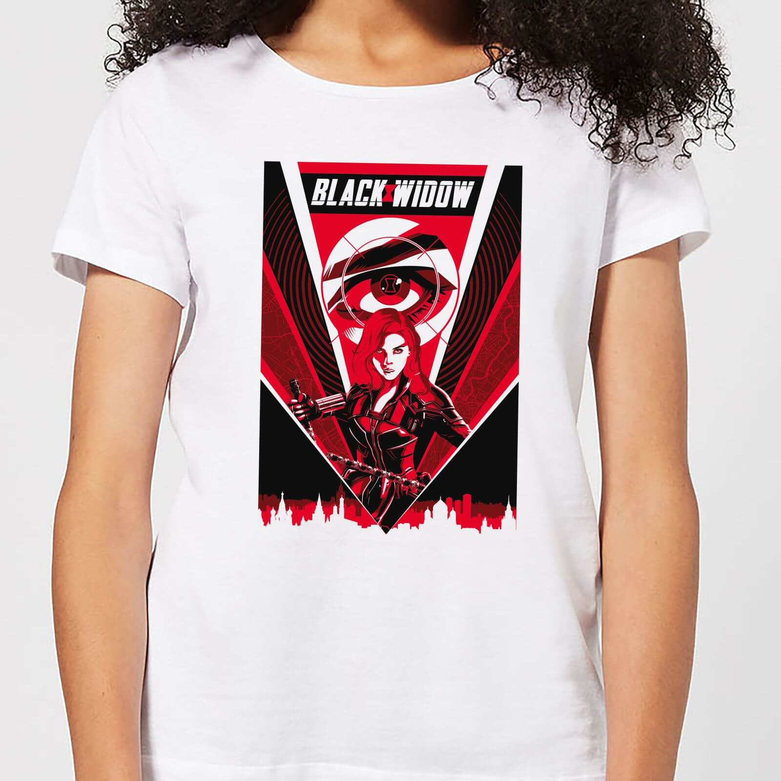 Black Widow Red Lightning Women’s T-Shirt – White – S – Weiß