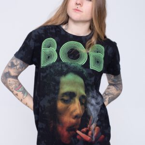 Bob Marley - Smoke Gradient Dip Dye - - T-Shirts