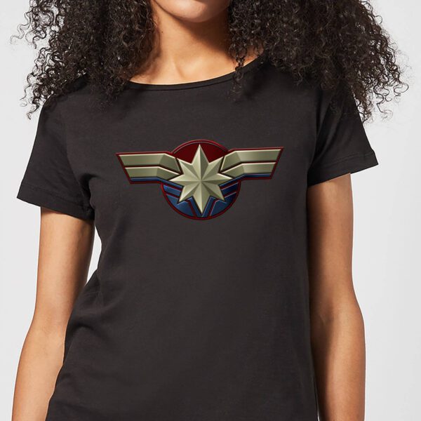 Captain Marvel Chest Emblem Damen T-Shirt - Schwarz - S