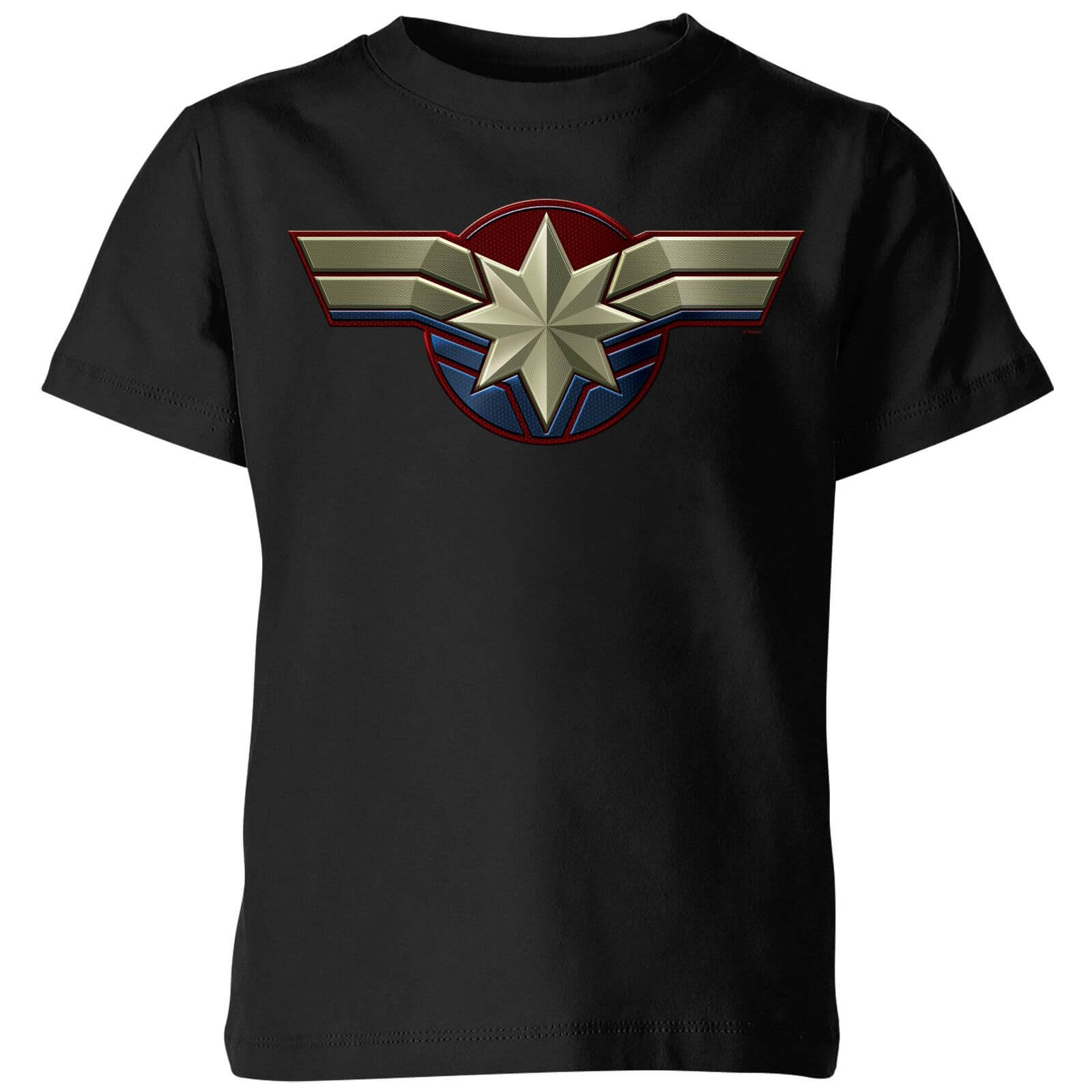 Captain Marvel Chest Emblem Kids' T-Shirt - Black - 3-4 Jahre