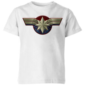 Captain Marvel Chest Emblem Kids‘ T-Shirt – White – 3-4 Jahre – Weiß