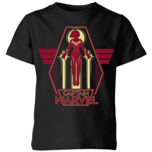 Captain Marvel Flying Warrior Kids‘ T-Shirt – Black – 3-4 Jahre – Schwarz