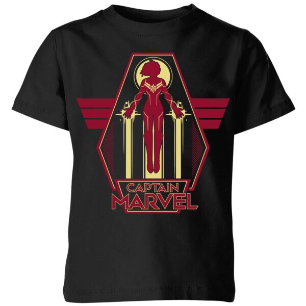 Captain Marvel Flying Warrior Kids' T-Shirt - Black - 3-4 Jahre - Schwarz