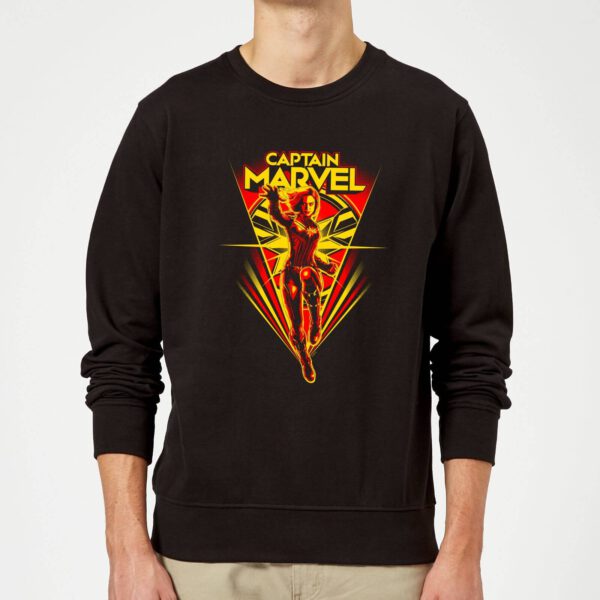 Captain Marvel Freefall Sweatshirt - Black - L - Schwarz