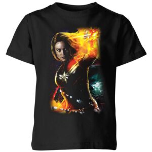 Captain Marvel Galactic Shine Kids‘ T-Shirt – Black – 3-4 Jahre – Schwarz