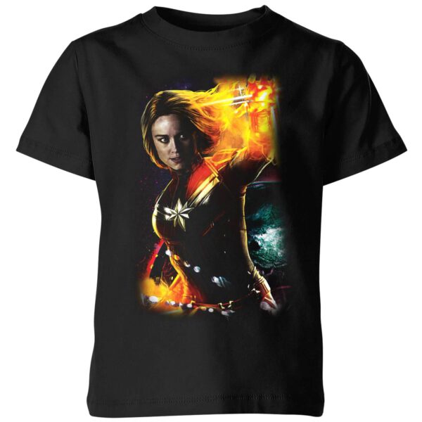 Captain Marvel Galactic Shine Kids' T-Shirt - Black - 3-4 Jahre - Schwarz