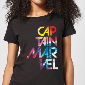 Captain Marvel Galactic Text Damen T-Shirt – Schwarz – S