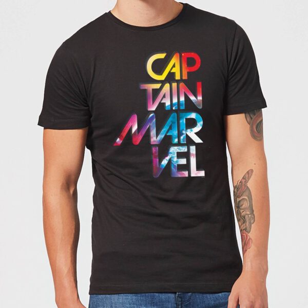 Captain Marvel Galactic Text Männer T-Shirt - Schwarz - XS