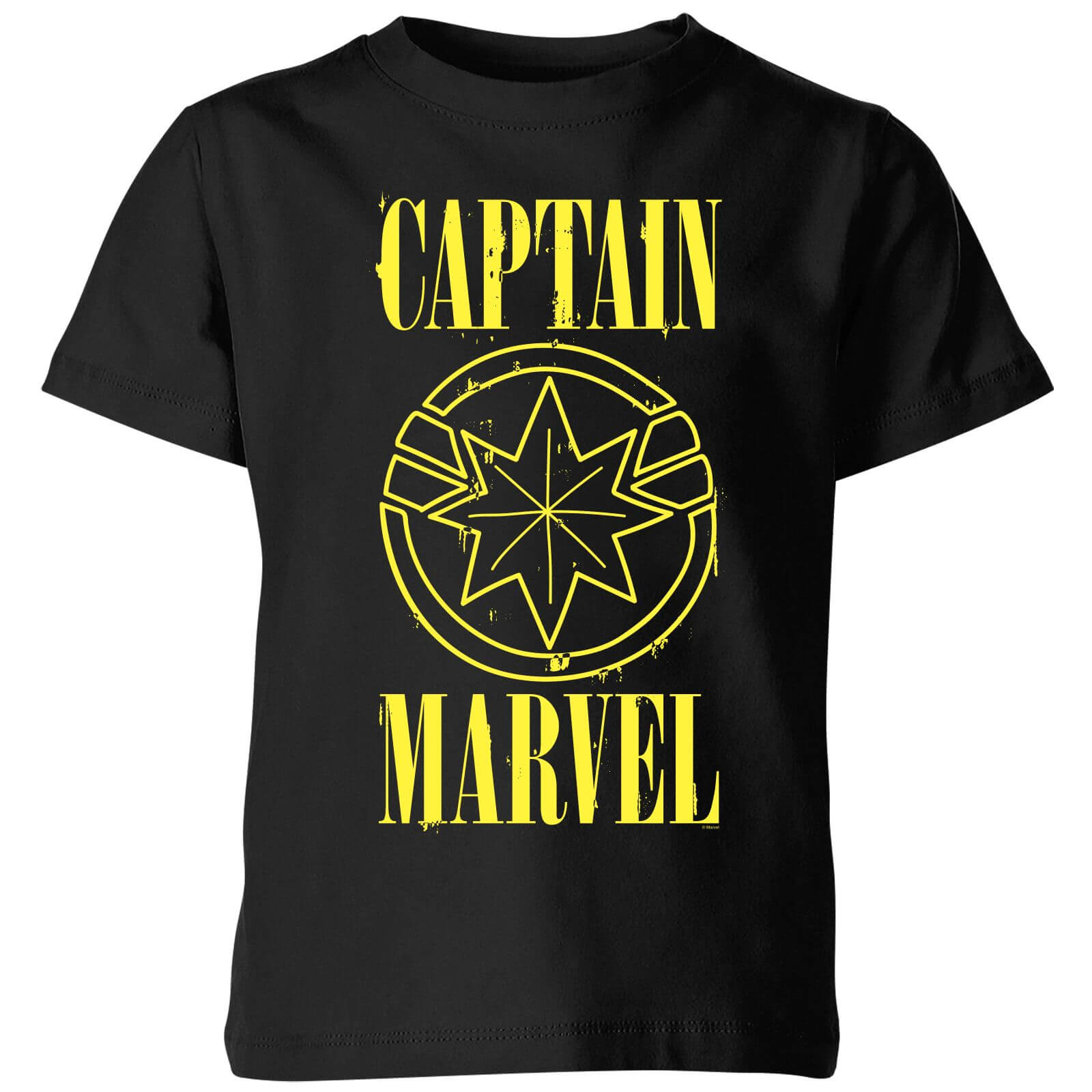Captain Marvel Grunge Logo Kids' T-Shirt - Black - 3-4 Jahre