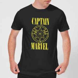 Captain Marvel Grunge Logo Männer T-Shirt – Schwarz – XS – Schwarz
