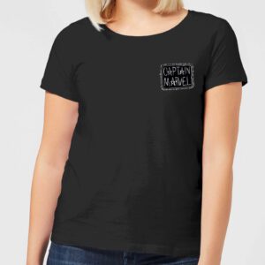 Captain Marvel Name Badge Damen T-Shirt – Schwarz – S – Schwarz