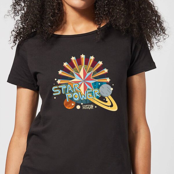 Captain Marvel Star Power Damen T-Shirt - Schwarz - S - Schwarz