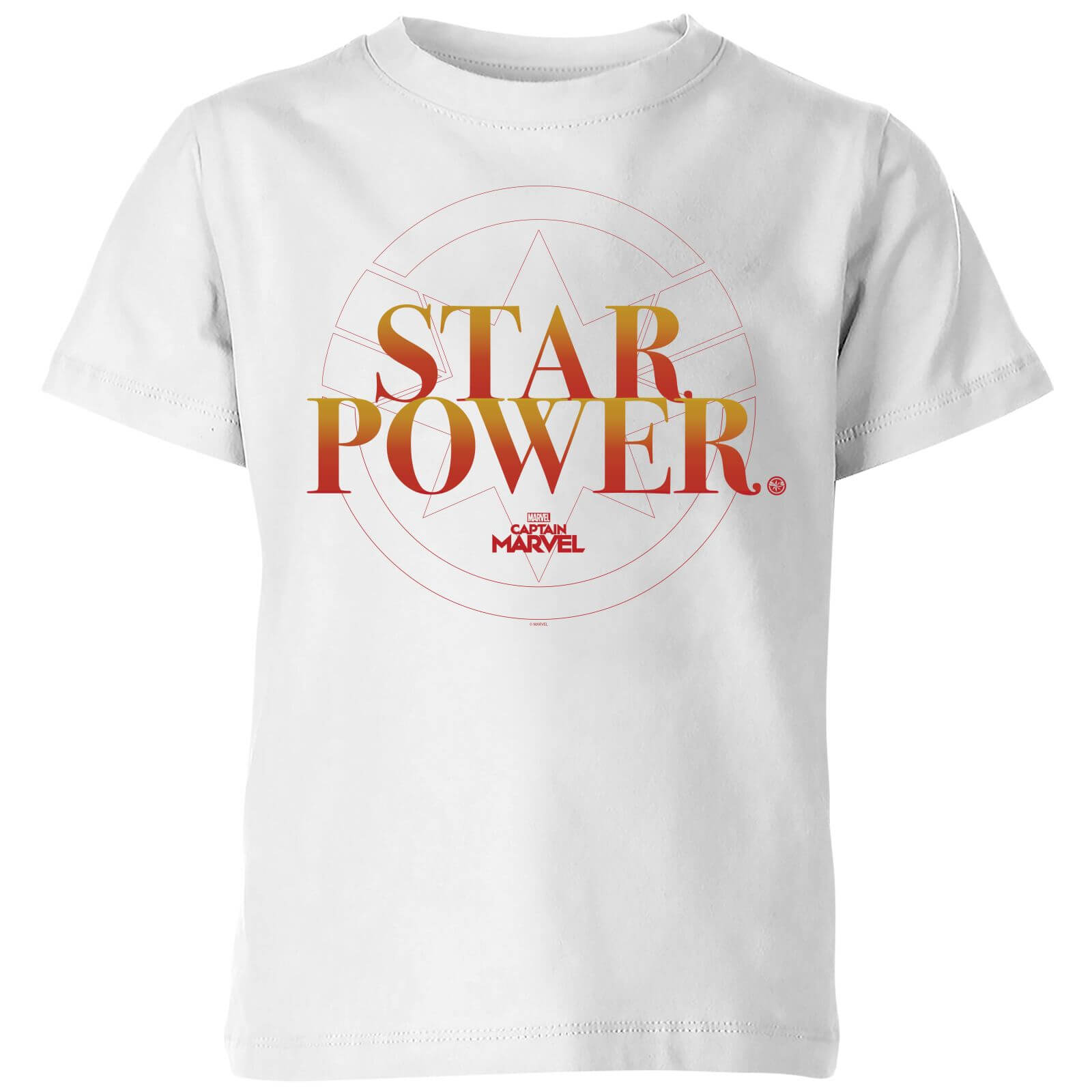 Captain Marvel Star Power Kids' T-Shirt - White - 3-4 Jahre - Weiß