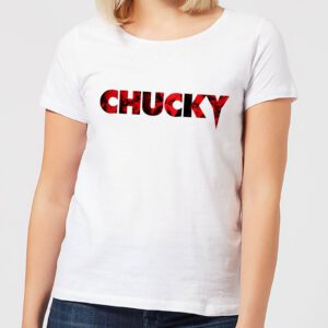 Chucky Logo Damen T-Shirt – Weiß – L – Weiß