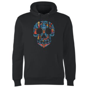 Coco Skull Pattern Hoodie – Schwarz – XL