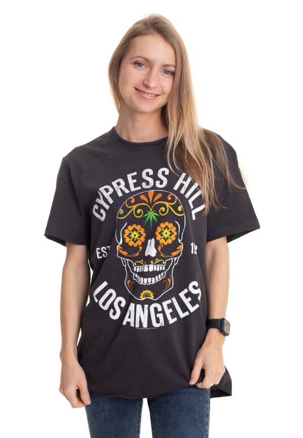 Cypress Hill - Floral Skull Grey - - T-Shirts