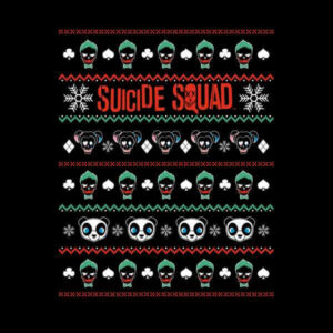DC Comics Suicide Squad Knit Pattern Damen Weihnachtspullover – Schwarz – L