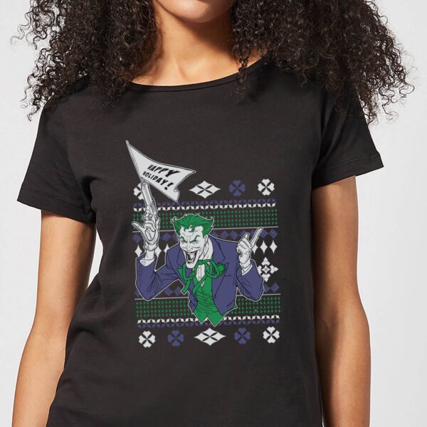 DC Joker Damen Christmas T-Shirt - Schwarz - S - Schwarz