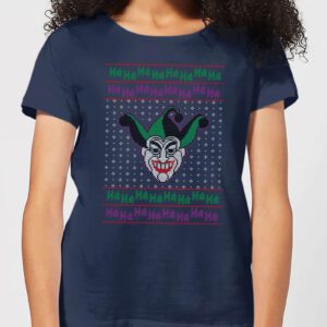DC Joker Knit Damen Christmas T-Shirt – Navy Blau – S – Marineblau