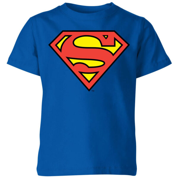 DC Originals Official Superman Shield Kinder T-Shirt - Royal Blau - 3-4 Jahre