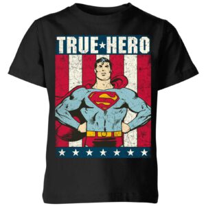 DC Originals Superman True Hero Kinder T-Shirt – Schwarz – 3-4 Jahre