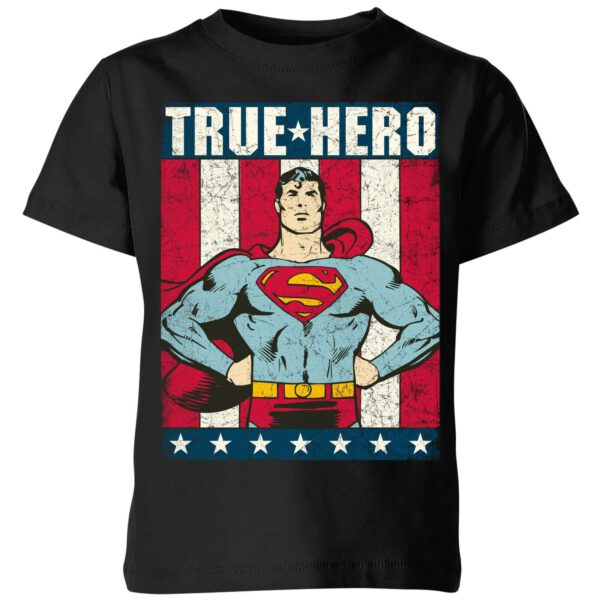 DC Originals Superman True Hero Kinder T-Shirt - Schwarz - 3-4 Jahre