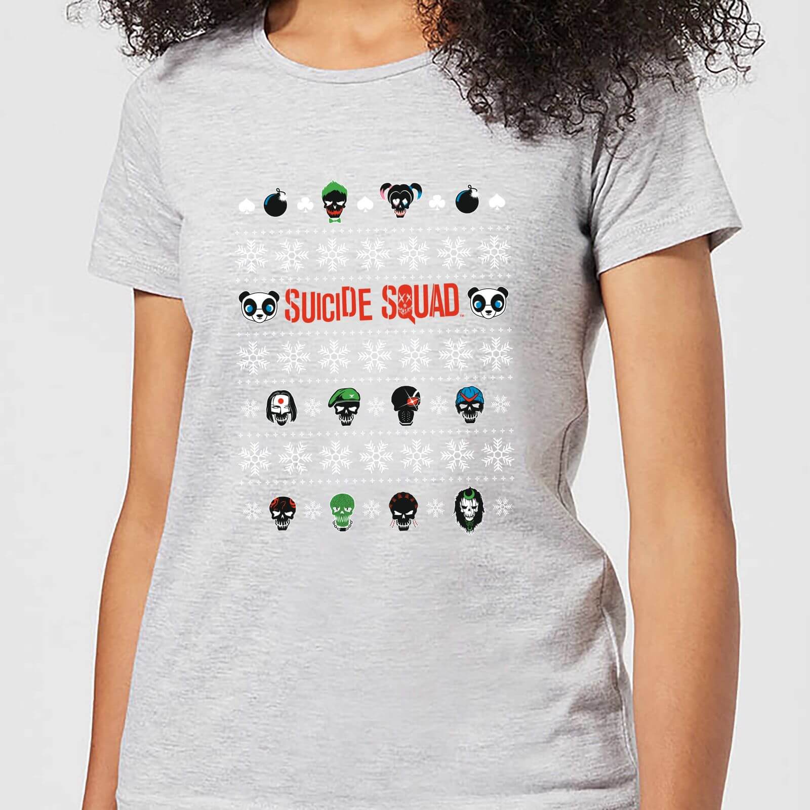 DC Suicide Squad Damen Christmas T-Shirt – Grau – XS – Grau